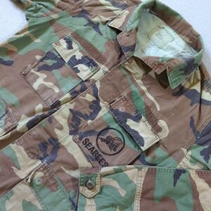 American Apparel US Navy Seabees Woodland Camo Combat Coat Medium Short BDU